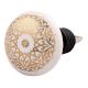 Golden Floral Pattern Flat Ceramic Wine Stopper (Pack Of One Piece)